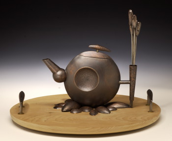 Copper Teapot with Tray