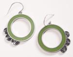 Detail FL large circle resin earrings-Apple green