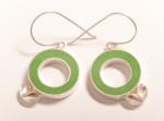 FL small circle resin earrings-apple green