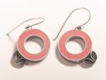 FL small circle resin earrings-dark rose