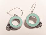 FL small circle resin earrings-robin egg blue