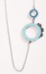 FL 2-circle long chain necklace-Robin/teal