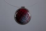 Enamel silver wrap red pendant