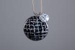 Enamel black double pendant necklace