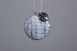 Enamel white double pendant necklace