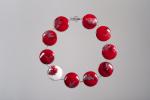 Enamel large red leaf necklace