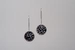 Enamel black or white wire dangle earrings