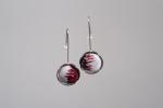 Enamel redleaf wire dangle earrings