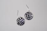 Enamel black or white silver earrings