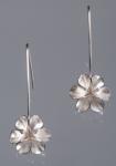 Folded leaf flower wire earrings