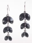 FL oxidized tri-leaf dangle earrings