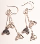 FL 3 wire single leaf dangle earrings