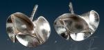 Interlock large stud silver earrings