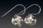 Small Db leaf silver short dangle earrings