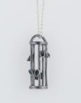 Cage oxdized pendant