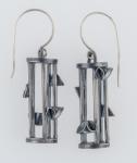 Cage oxidized silver earrings