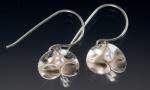 Fl Db leaf small short dangle earrings w pearls