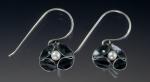 Db leaf small oxidized earrings w/ pearls