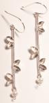 FL bar silver earrings w pea