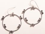 Fl large circle oxdized earrings