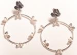 FL large circle flower stud/dangle earrings