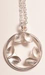 Fl small circle 3-leaf neckalce