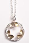 FL small circle 3-leaf silver and gold pendant